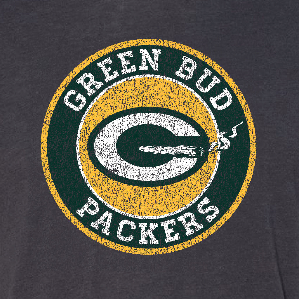 Dark Grey Green Bud Packers Circle Design T-Shirt Unisex