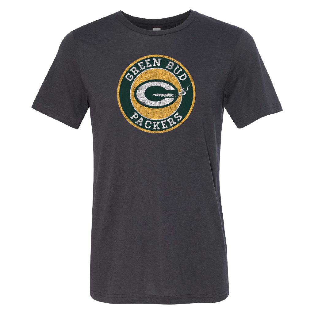 Dark Grey Green Bud Packers Circle Design T-Shirt Unisex