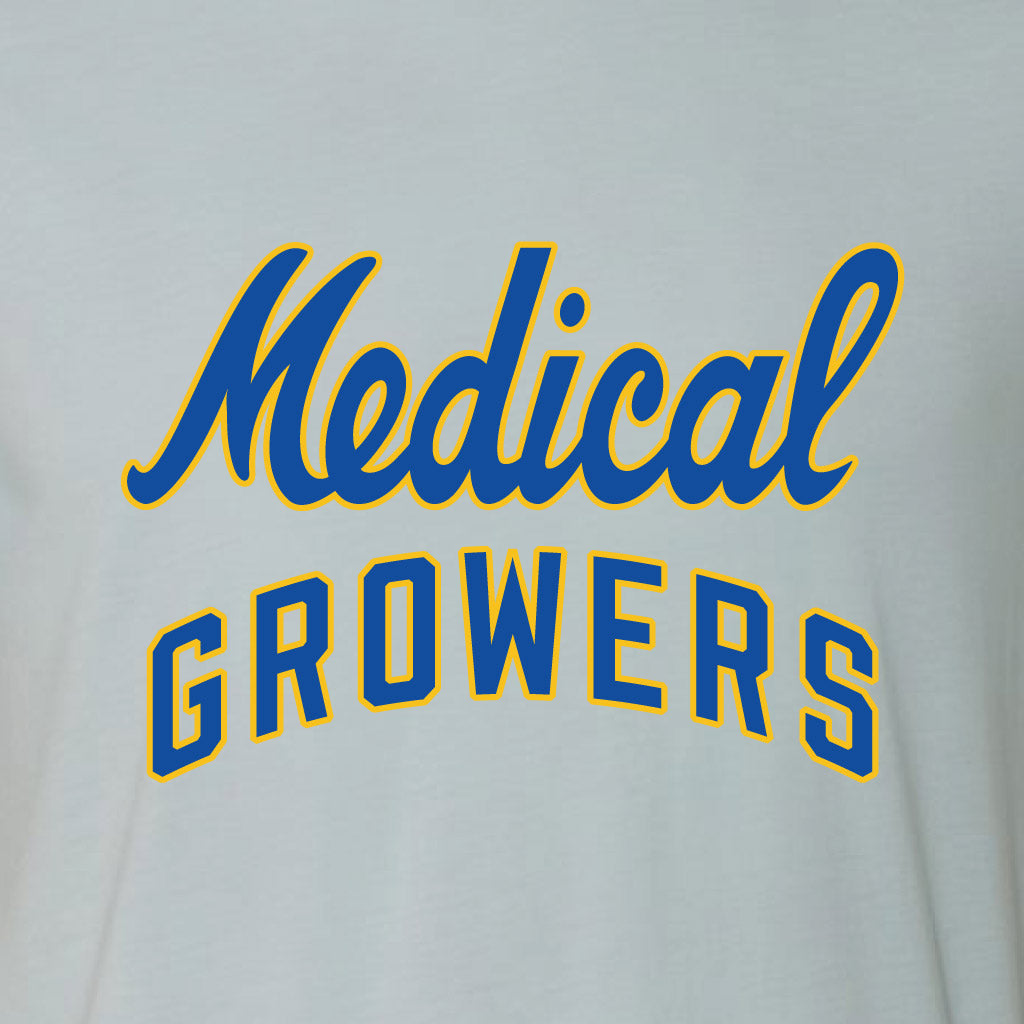 Ice Blue MKE Baseball Medicinal Growers Throwback T-Shirt Unisex