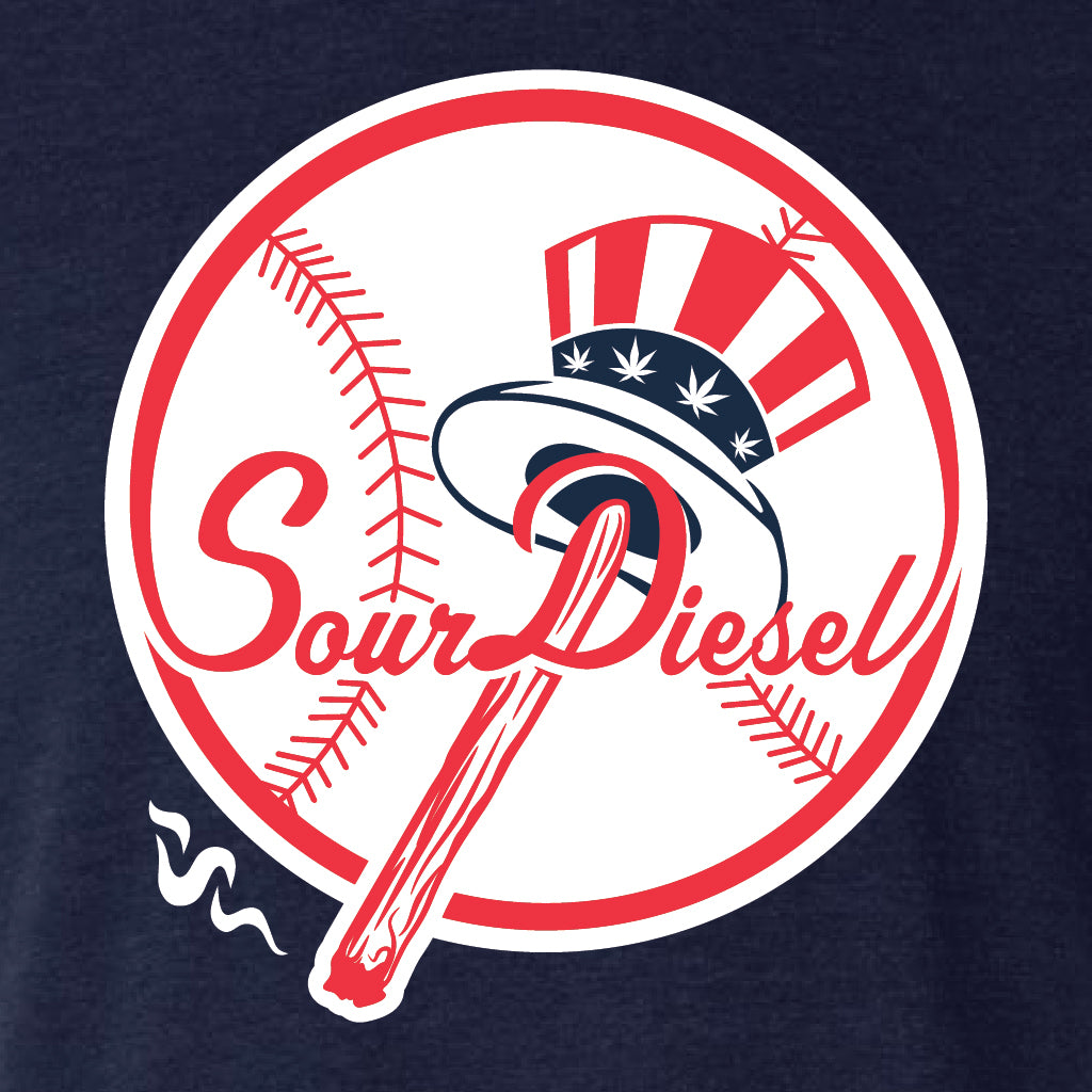 Navy NY Baseball Sour Diesel Strain T-Shirt Unisex