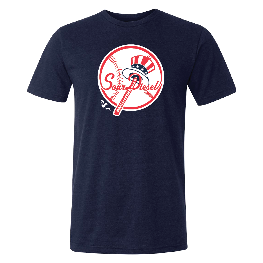 Navy NY Baseball Sour Diesel Strain T-Shirt Unisex